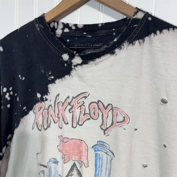 Pink Floyd In Concert Band Tee Distressed Bleached Vintage Style Grunge Y2K L - Picture 13 of 13